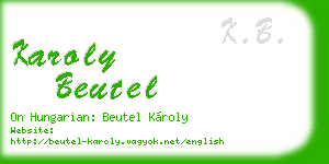 karoly beutel business card